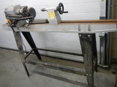 A free standing turning lathe
