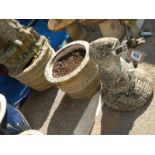 A quantity of plants pots including windmill