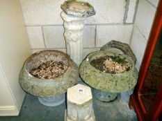 2 garden urns & pedestals etc.