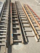 A quantity of double & single wooden ladders