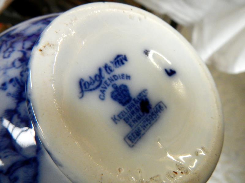 A selection of blue & white china including Keeling Victorian vase - Image 2 of 2