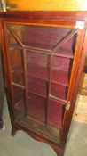 A mahogany display cabinet. COLLECT ONLY.