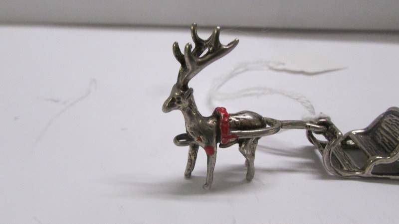 A small silver reindeer with sleigh. - Image 2 of 3