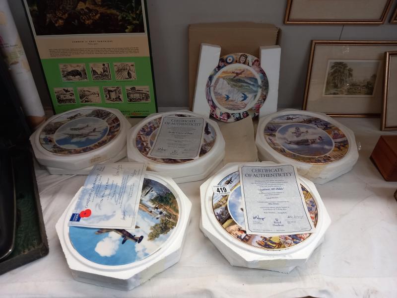 A collection of Royal Doulton aircraft collectors cabinet plates