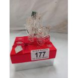 A boxed Newbridge silverware baby carriage Christmas tree decoration