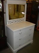 A painted pine mirror back dressing table. COLLECT ONLY.