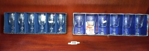 2 boxed sets of 6 drinking glasses