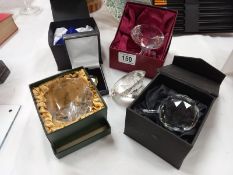 A selection of boxed paperweights including Rosenthal, Bejewelled, Moonstruck etc