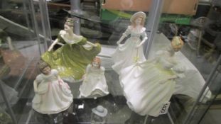 Five Royal Doulton figures - Amanda Hn3406, Lynn HN2329, Jaqueline HN3689, Natalie HN3498 and Lynsey