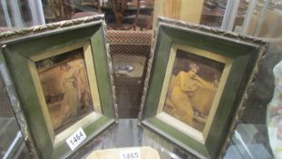 A pair of framed Victorian Cristolian portraits of ladies.