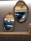 2 gilt framed Ormalu style mirrors