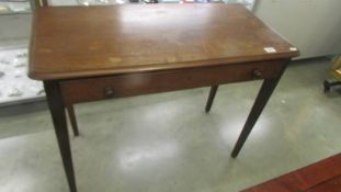 A mahogany single drawer side table. COLLECT ONLY.