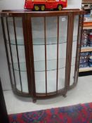 A 1930's display cabinet, 107 x 42 x 117 cm tall. COLLECT ONLY.