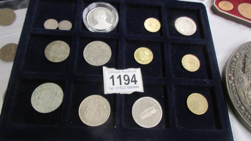 A mixed collection of coins including 2 boxed restrikes - Cromwell Crown and George IV 1826 £5, - Image 5 of 12