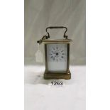 A French brass carriage clock.