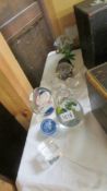 A quantity of paperweights etc.,