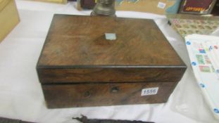 A mahogany writing box, a/f.