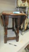 A small oak drop side table. COLLECT ONLY.
