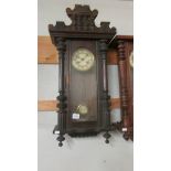 A mahogany wall clock, COLLECT ONLY.