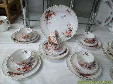 A vintage fine bone china tea set (missing one saucer).