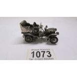 A silver vintage open top car, 117.8 grams.