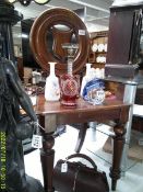 A Victorian mahogany hall chair.