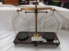 A vintage set of laboratory scales
