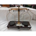 A vintage set of laboratory scales