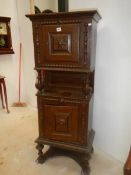 A late Victorian French two door slim cabinet, COLLECT ONLY.