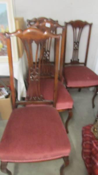 A set of four mahogany dining chairs COLLECT ONLY.