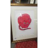 Andy Warhol (1928-1987) Lithographic print of a pink cat (Sam).