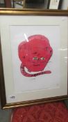 Andy Warhol (1928-1987) Lithographic print of a pink cat (Sam).