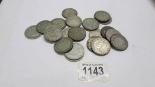 Approximately 320 grams of 1921 - 1945 half crowns, (23).