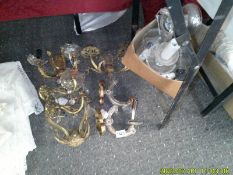 A quantity of wall lights and chandelier parts, COLLECT ONLY.