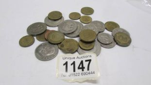 A quantity of German coins.