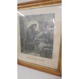 Large late 19th century pencil drawing entitled 'Luthers first study of the bible' (Martin Luther)