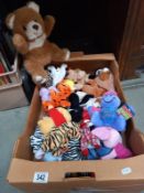 A collection of soft toys including TY beanie babies