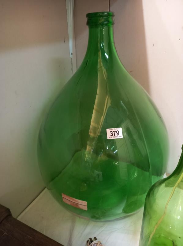 A large green glass Carboy and another large Martell Cognac bottle converted to a lamp - Image 2 of 3