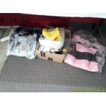 Three Retro style dresses (as new), a pair of yellow pvc boots (new) and other items.