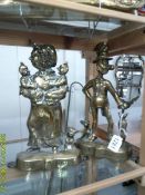 A pair of late 19th century brass door stops of Ally Sloper & Mrs Sloper, Rd No. 119802, circa 1889.
