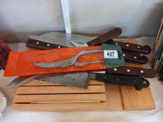 A quantity of chefs knives