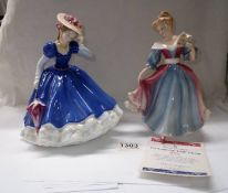 Two Royal Doulton figures of the year, 1991 Amy HN3316 and 1992 Mary HN3375