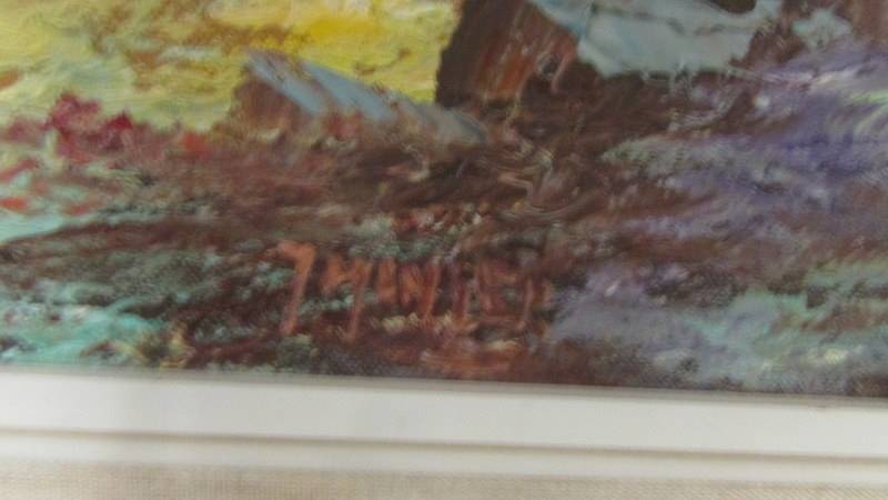 An oil on canvas mountain scene. COLLECT ONLY. - Image 2 of 2