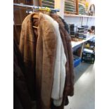 A quantity of faux fur jackets