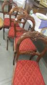 A set of four mahogany dining chairs, COLLECT ONLY.