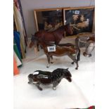 3 Beswick horses (2 with a chip to the ear)