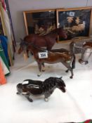 3 Beswick horses (2 with a chip to the ear)