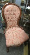 A Victorian mahogany ladies chair, COLLECT ONLY.