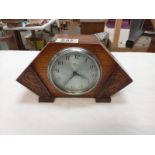 A vintage oak cased Fymo mantle clock