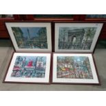 4 artistic framed prints of locations in Paris 47 cm x 39cm